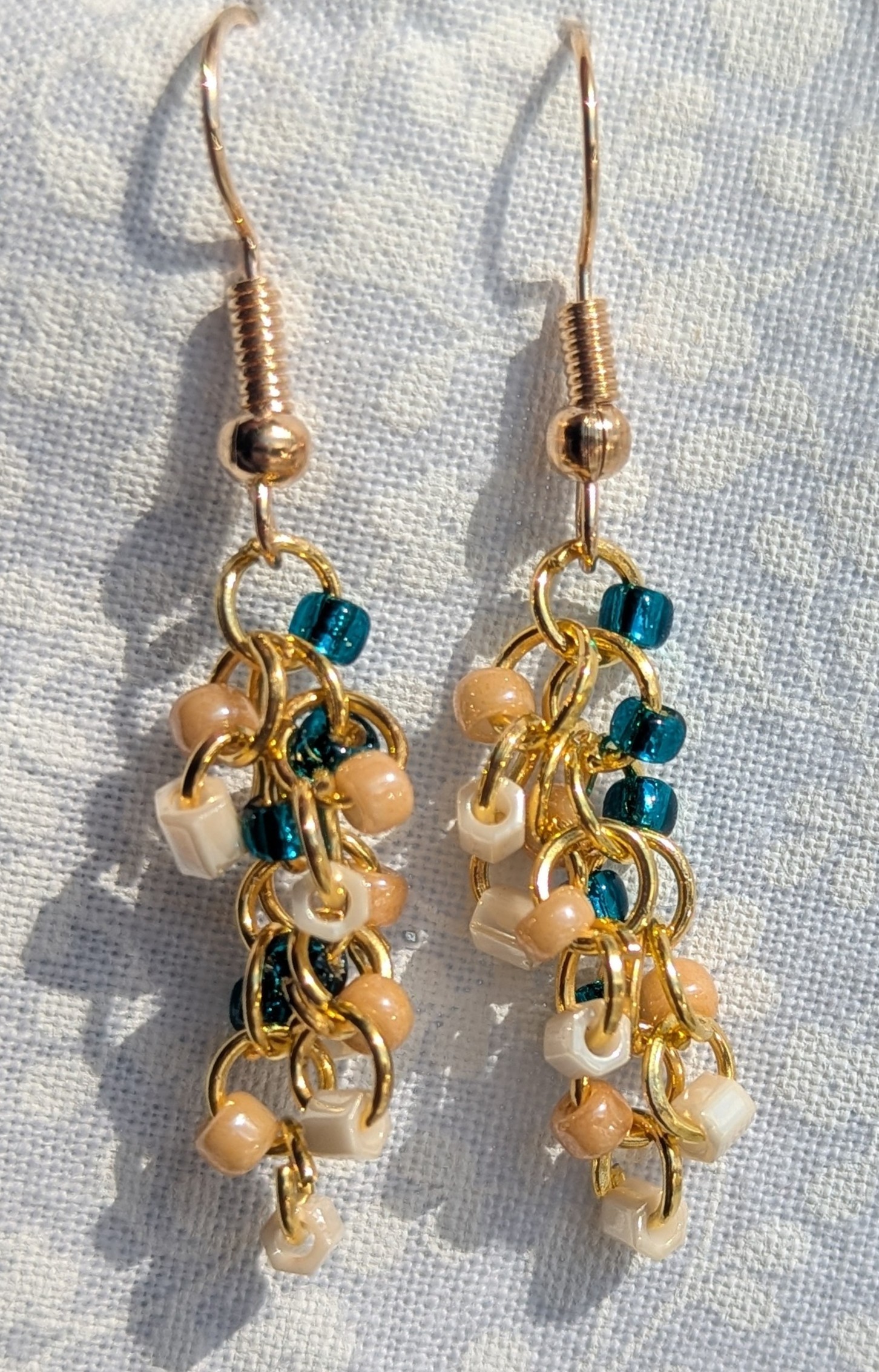 Pink and Teal earrings A1014