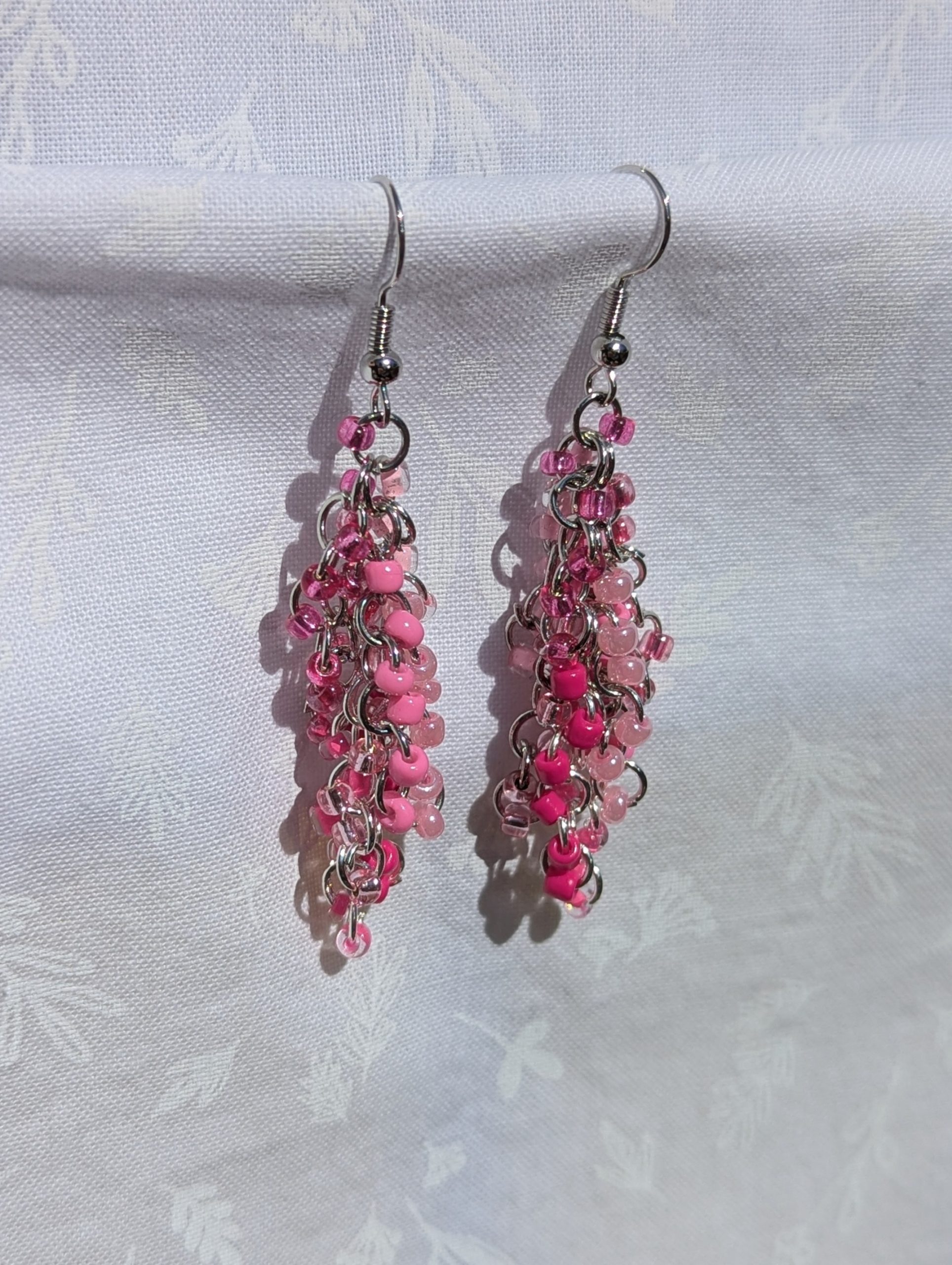 Pink Waterfall Earrings - Image 2