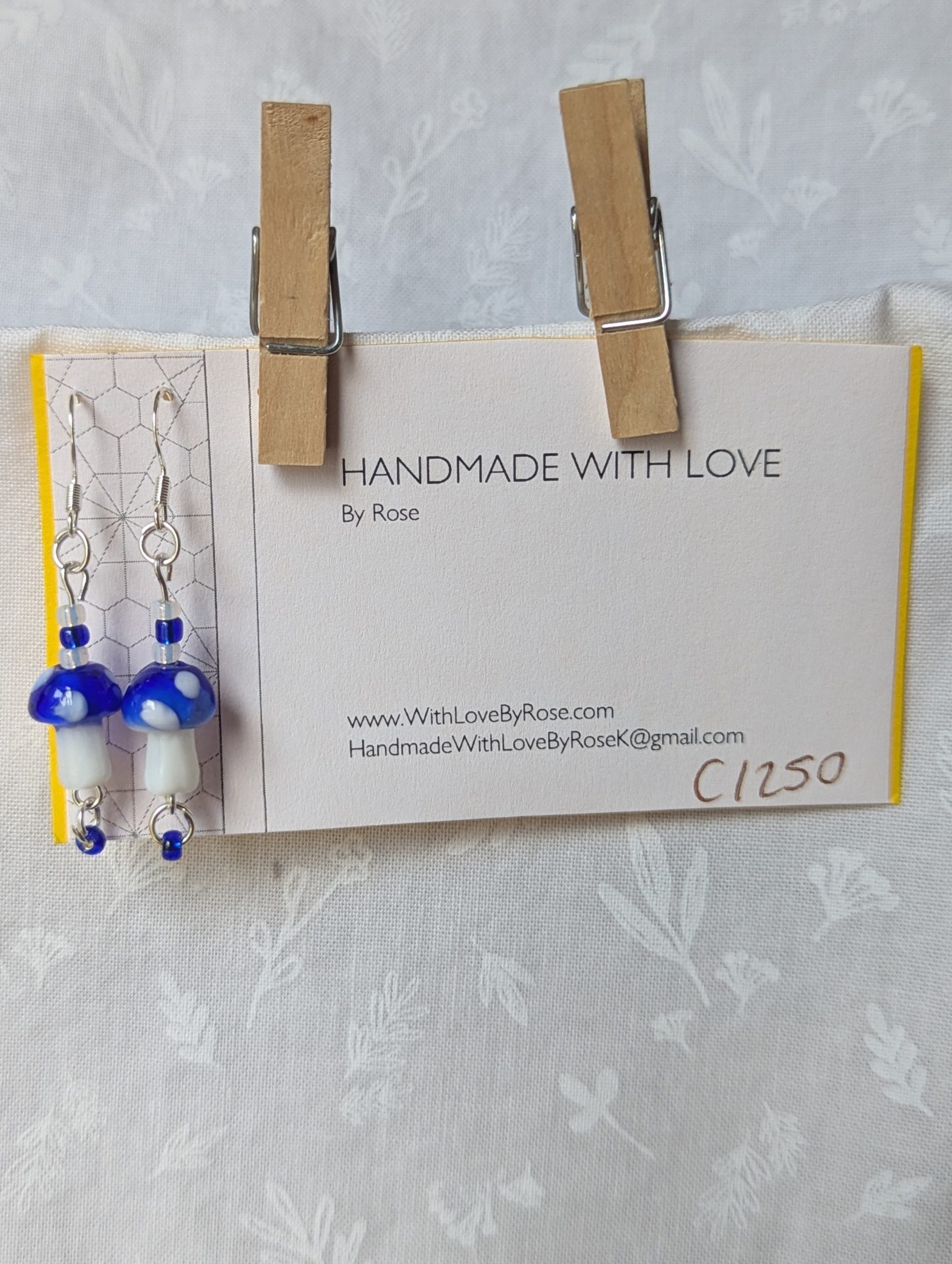 Blue Mushroom Earrings - Image 5