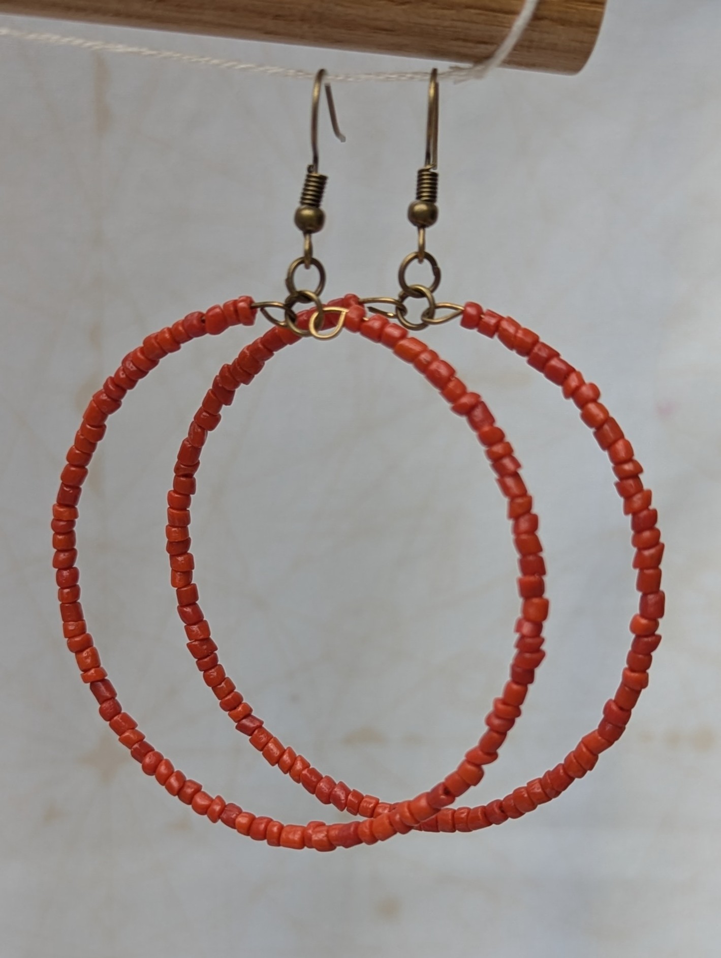 Sunbaked Coral Hoop Earrings